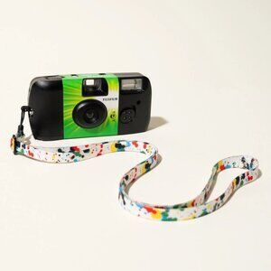Slim 32" Paint Splash Pattern Camera Neck Strap for Fujifilm Disposable Camera